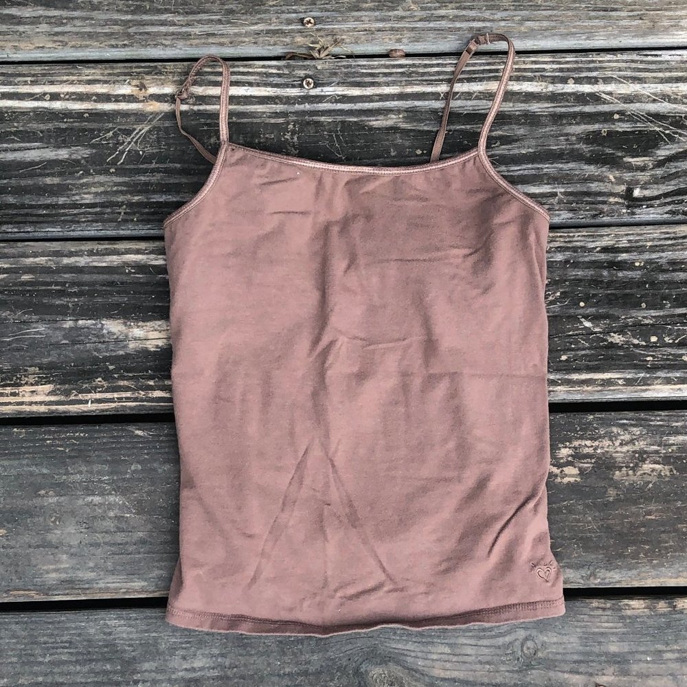 SOLD—Brown Justice Crop Camisole with Built-In Bra